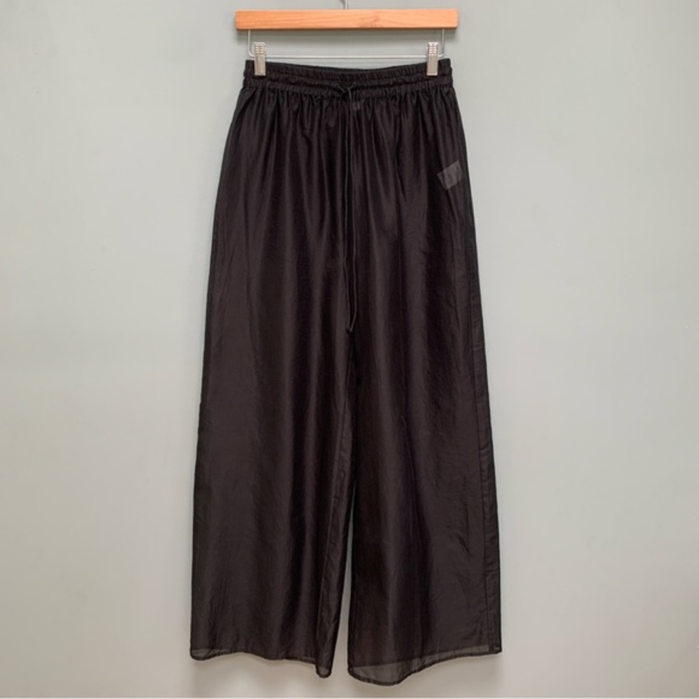 SIR. Black Cover Up Sheer Pants in Black 4 - Picture 1 of 11